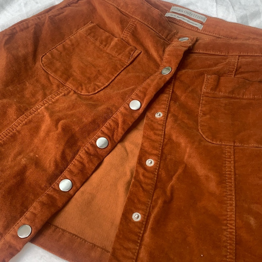 Urban Outfitters Burnt Orange Suede Button Skirt